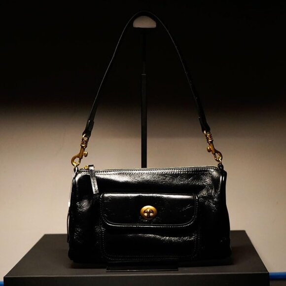 Women's Stylish Genuine Leather Shoulder Bag Lady with Two Strap - Picture 6 of 7